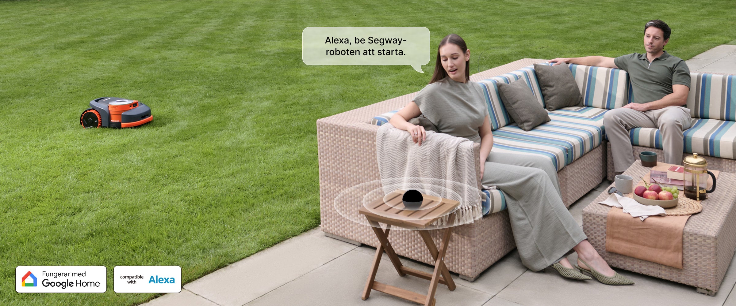 <p>Röststyrning via Alexa och Google Home. Att ta hand om trädgården har aldrig varit så enkelt!</p>